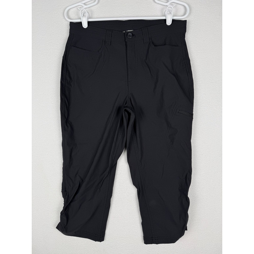 Eddie Bauer Rainier Capris Womens 10 Black Outdoor Hiking Stretch Pants 1258037